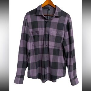 Lululemon Soft Knit Overshirt Check Plaid Purple Ash Size Medium NWOT